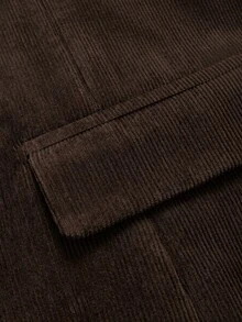 GlowEve CURVE Plus Size Casual Single-Breasted Notched Lapel Blazer Jacket, Autumn - Brown - View 4