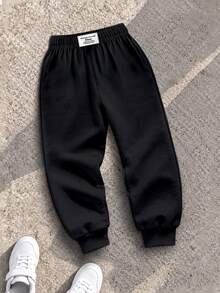 Boys 3pcs Elastic Waist Jogger Pants, Casual Camo & Solid Color Tapered Sweatpants Set For Kids - Multicolor - View 5