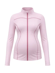 GentleRue Maternity Elegant Solid Color High Elasticity Maternity Sports Top - Pink - View 9