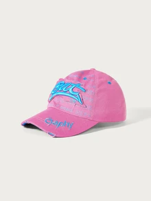 Glisma 1pc Outdoor Couple Hip Hop Baseball Cap, Sun Protection Snapback Hat With BAT, GAPHY, GRAPHY Embroidery, Fashionable Casual Contrast Color Design - Multicolor - View 2