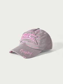 Glisma 1pc Outdoor Couple Hip Hop Baseball Cap, Sun Protection Snapback Hat With BAT, GAPHY, GRAPHY Embroidery, Fashionable Casual Contrast Color Design - Multicolor - View 6