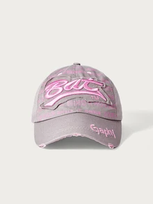 Glisma 1pc Outdoor Couple Hip Hop Baseball Cap, Sun Protection Snapback Hat With BAT, GAPHY, GRAPHY Embroidery, Fashionable Casual Contrast Color Design - Multicolor - View 17