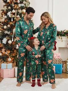 SHEIN Dragon Pattern Satin Men's Loungewear Set - Multicolor - View 4