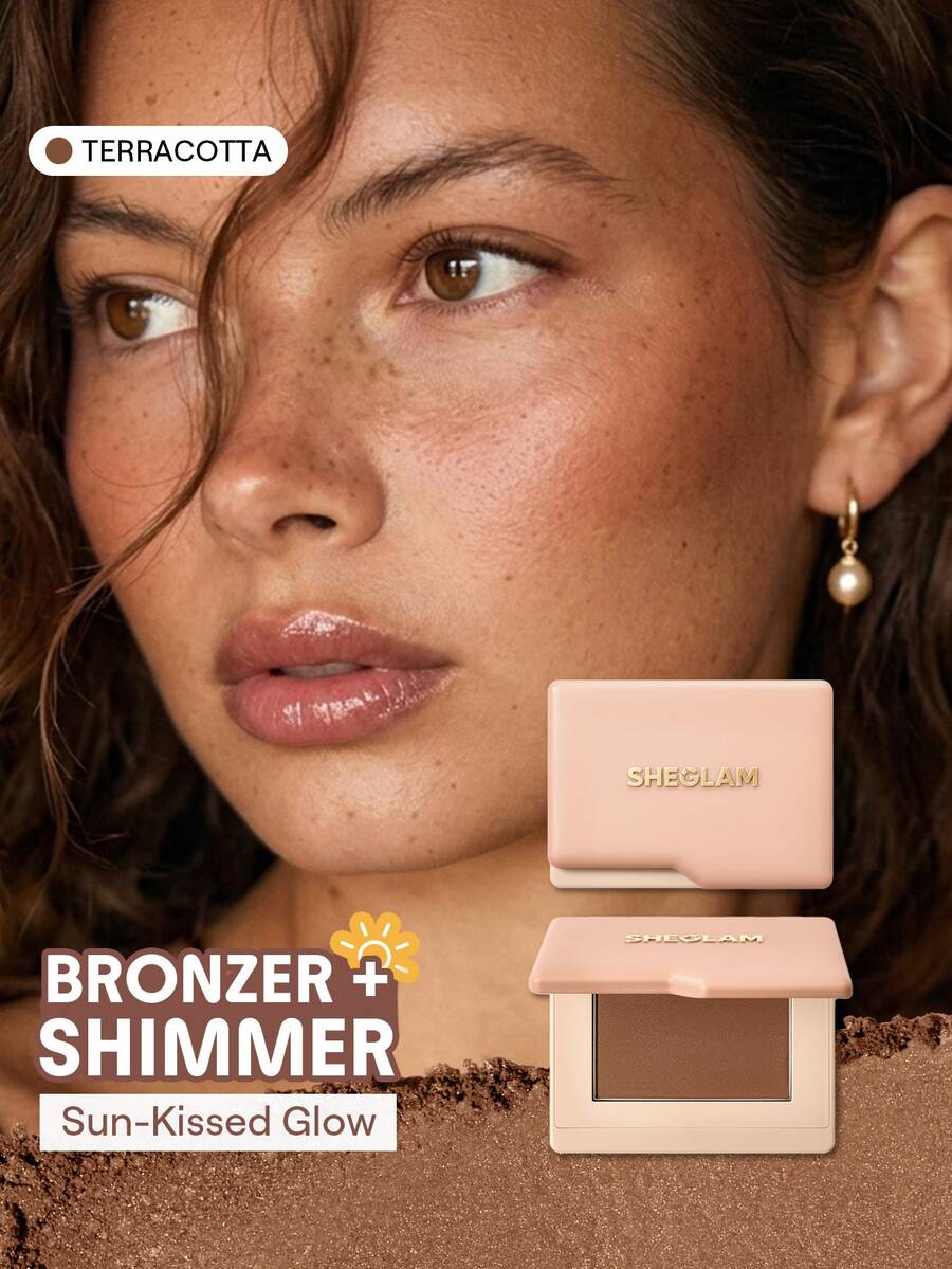 SHEGLAM Dream Touch Bronzer-12 Terracotta Powder Bronzer Brand Beauty Cosmetic Makeup For Women And Girls - Terracotta - View 1