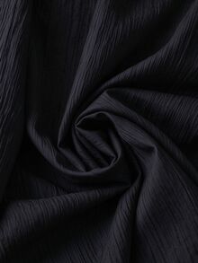 SHEIN LUNE CURVE 大尺碼女款純色休閒百搭日常襯衫 秋季 - 黑色 - 查看 4