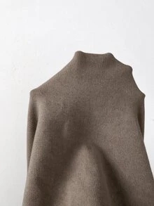 SHEIN Franclia 女款秋冬聖誕樹圖案圓領針織毛衣，毛球裝飾長袖套頭衫 - Volcanic Gray - 查看 3
