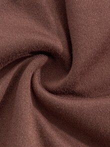 Momance Áo dệt kim bầu phối họa tiết chấm bi - Cà phê nâu - Xem 14