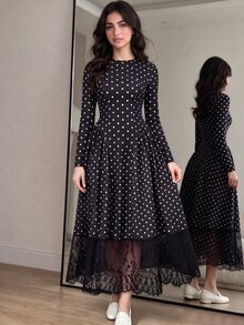 SHEIN Teen Girls Dresses Party Formal Fall Cute Black Elegant Casual - Black - View 2