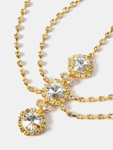 Aravennia 水晶镂空多层水滴发箍发饰，女士 - 圓形金 - 查看 5