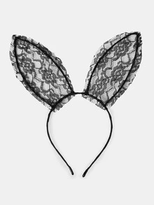 Aravennia 1pc Cute Sexy Rabbit Costume Hair Hoop Black Lace Halloween ...