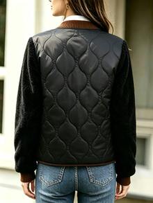 Yalmera Women's New Autumn/Winter Casual Colorblock Padded Coat - Black - View 2