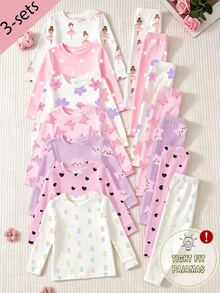 SHEIN 6PCS Baby Girls Pajamas - Multicolor - View 4