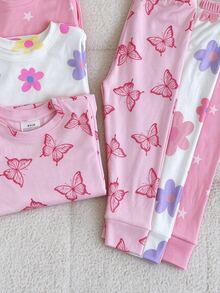SHEIN 6PCS Baby Girls Pajamas - Multicolor - View 7