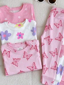 SHEIN 6PCS Baby Girls Pajamas - Multicolor - View 6