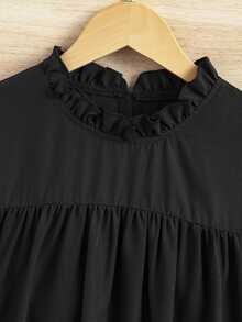SHEIN Tween Girl US Fall Style Fall Outfits Fall Dress Dresses For Girls - Black - View 3