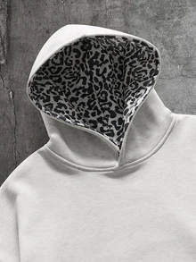 AXEPEAK Men's Knitted Fashion Casual Loose Fit Long Sleeve Hoodie - Light Grey - View 4