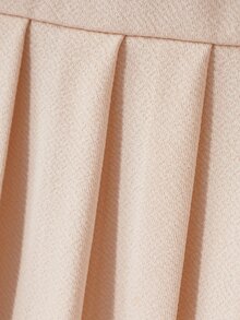 1pc Tween Girls' 3D Bow Decor Short Sleeve Pleated Dress, Loose Fit, Spring/Summer,Holiday,Summer,Travel - Apricot - View 7