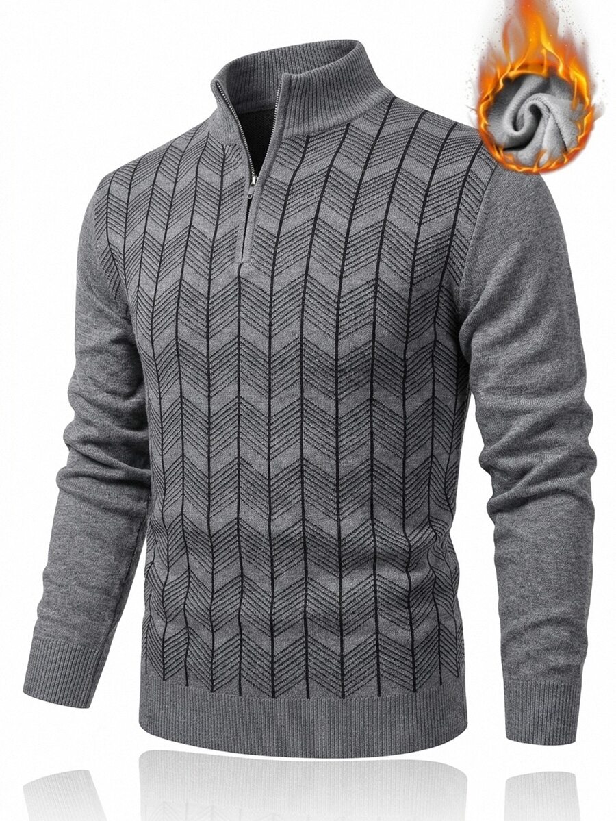 Manfinity Homme Old Money Men's Striped Casual Versatile Daily Wear Long Sleeve Sweater, Fall/Winter Unisex Style, Couple Outfit, Best Holiday Gift - Multicolor - View 1