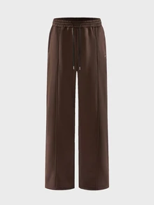 AXEPEAK Men's Drawstring Waist Wide Leg Loose Casual Sweatpants - Brown - View 2