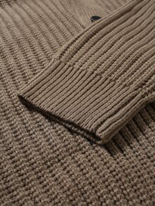 Manfinity Homme Men's Solid Color Long Sleeve Single-Breasted Casual Knit Cardigan, Brown, Old Money - Khaki - View 8