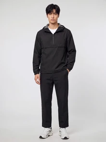 TekDrob WindProof & Water Repellent Minimal Hooded Anorak - Black - View 5