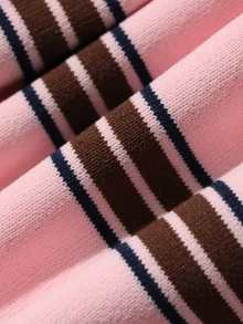 Dazy Kids Infant/Toddler (Girl) Round Neck Striped Korean Style Autumn/Winter Long Sleeve Top - Pink - View 8