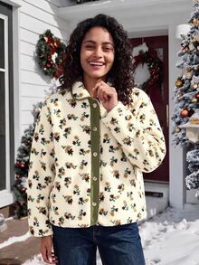 In My Nature WOMEN'S NEW SMALL WARM FLORAL Padded Coat AUTMN WINTER TOP - Multicolor - View 3