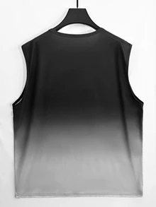Manfinity RSRT Camiseta de tirantes de cuello redondo casual con estampado de palmeras y degradado para hombres de talla grande, ideal para verano y vacaciones - Multicolor - Ver 5