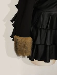 SHEIN ICON 大码 Y2K 露肩毛绒长袖 T 恤 - 彩色 - 查看 7