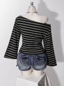 SHEIN ICON Casual Pattern Print Plus Size Long Sleeve T-Shirt Suitable For Autumn Fall - Multicolor - View 10