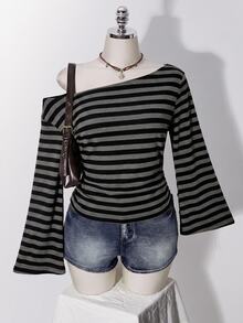 SHEIN ICON Casual Pattern Print Plus Size Long Sleeve T-Shirt Suitable For Autumn Fall - Multicolor - View 1
