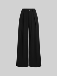Sweetra Celana Panjang Wanita Model Lebar Berlipit Jacquard Elegan Bergaya Vintage, Pakaian Musim Gugur/Dingin untuk Wanita