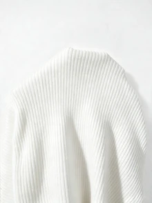 SHEIN New Chinese Style French Elegant Stand Collar Ribbed Knit Top With Traditional Frog Buttons Brunch White And Black Autumn - White - View 4