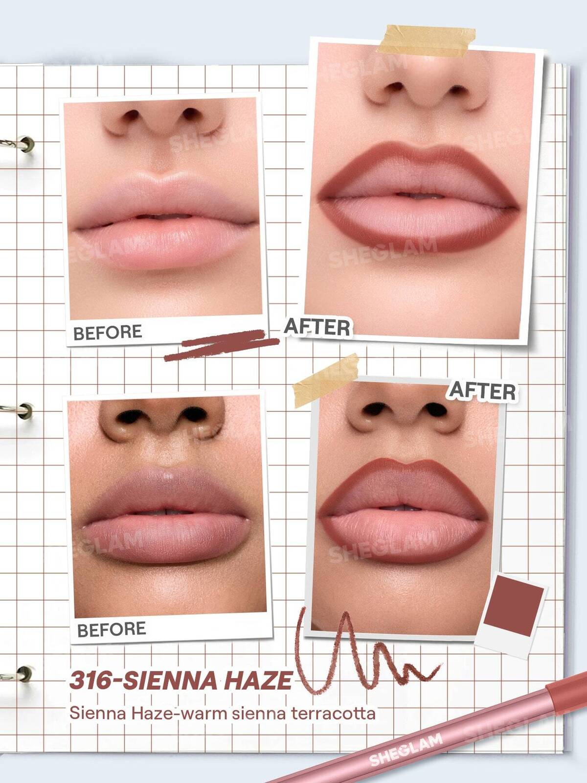 Soft Stain Lip Liner Pencil-316-Sienna Haze