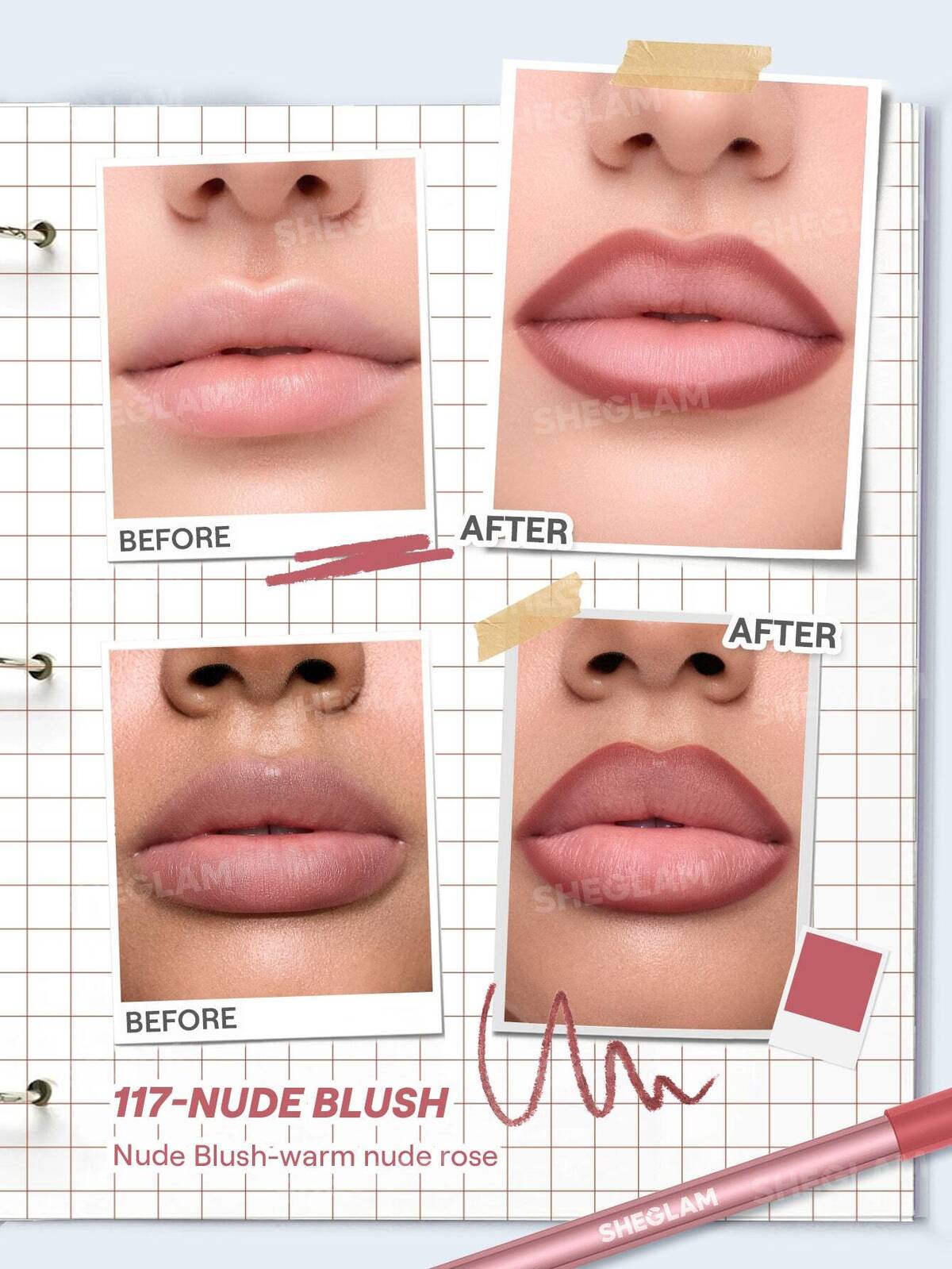 Soft Stain Lip Liner Pencil-117-Nude Blush