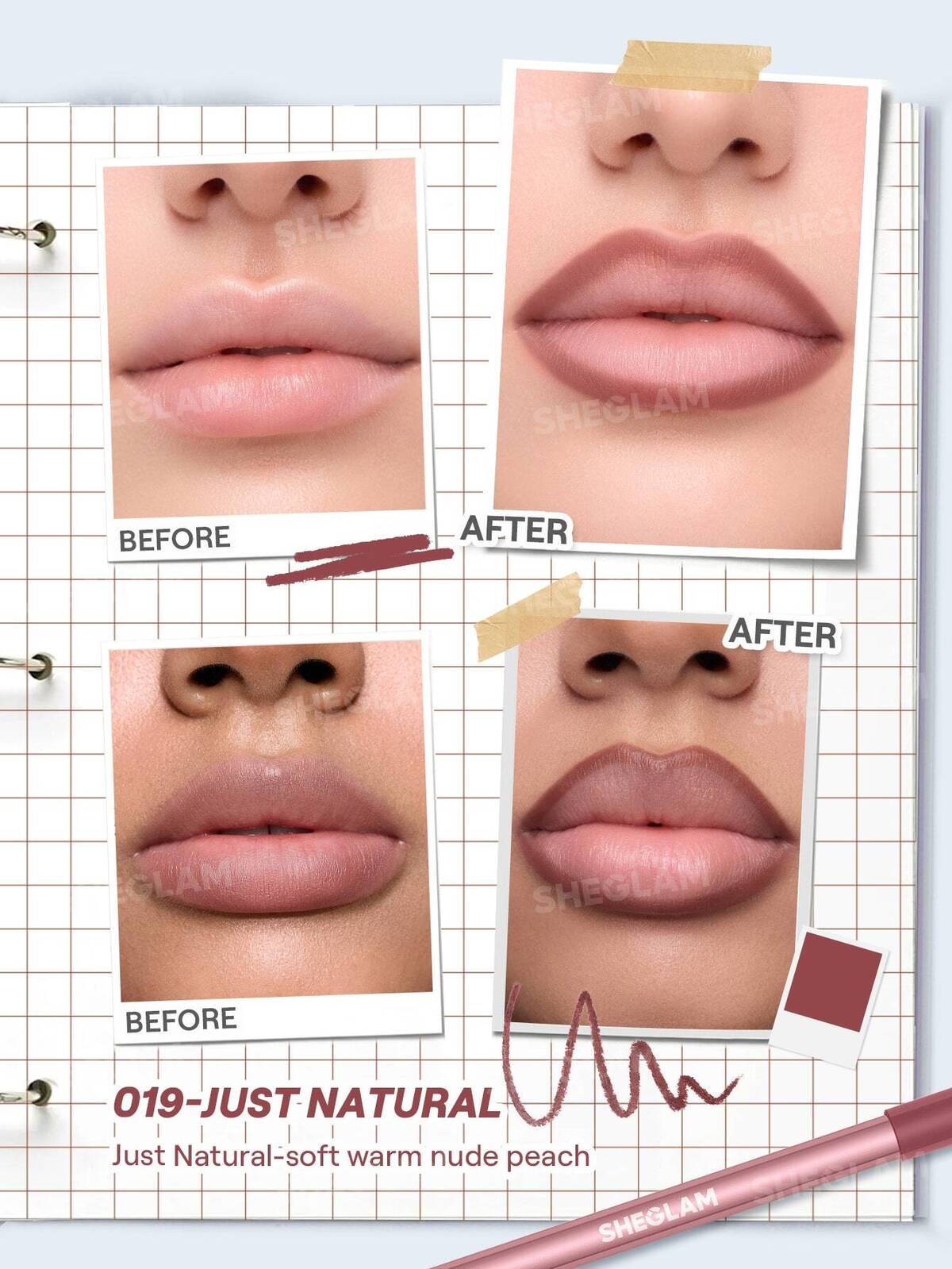 Soft Stain Lip Liner Pencil-019-Just Natural