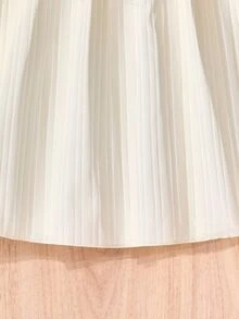 SHEIN Tween Girls' Casual Woven Ruffle Off Shoulder Adjustable Simple Mini Dress, Spring/Summer, Daily, Outfit - Apricot - View 8