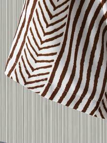 Manfinity RSRT Men's Short Sleeve Shirt (Print Patchwork) Vacation White And Brown Summer Tropical - Coffee Brown - View 4