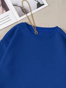 INAWLY Solid Thermal Lined Sweatshirt,Long Sleeve Tops Graduation,Back To School,Graduation,Teacher For Women,Back To School Pullover Fall Sweatshirt - Royal Blue - View 7