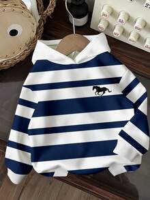 Teen Boy Casual Minimalist Loose Fit Crew Neck Long Sleeve Comfortable Sweatshirt Sweatshirt Suitable For Autumn/Winter - Multicolor - View 1