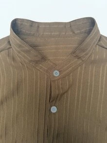Surfspeed Men's Textured Single-Breasted Short Sleeve Shirt And Drawstring Waist Shorts Beach Set Holiday / Vacation / Beach / Hawaii / Tropical / Swim /  Bathi - Camel - View 4