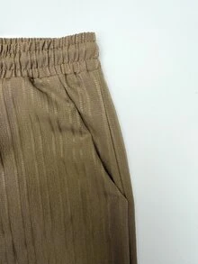 Surfspeed Men's Textured Single-Breasted Short Sleeve Shirt And Drawstring Waist Shorts Beach Set Holiday / Vacation / Beach / Hawaii / Tropical / Swim /  Bathi - Camel - View 7
