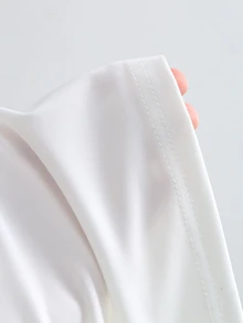 Sweetra 夏季法式時尚波點與白色、淡黃色露背收腰性感休閒百搭女款掛脖背心三件套 - 彩色 - 查看 8
