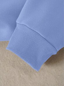 INAWLY Women's Stylish Light Blue Solid Color Casual Sweatshirt,Long Sleeve Pullover Tops For School,Autumn Fall Apparel For Teacher & Graduation,Simple - Blue - View 3