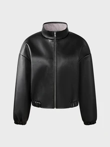 SHEIN LUNE Women's Autumn/Winter Fashion Casual Versatile Commuter Shearling Jacket - Black - View 10