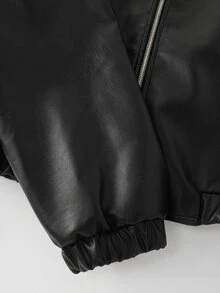 SHEIN LUNE Women's Autumn/Winter Fashion Casual Versatile Commuter Shearling Jacket - Black - View 8