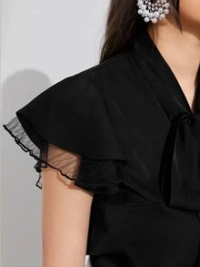 Seusyu Cà vạt áo tay bướm Áo sơ mi - màu đen - Xem 9