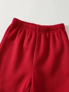 SHEIN 男嬰 2件組休閒舒適百搭印花圓領衛衣與長褲套裝，秋冬款 - 彩色 - 查看 7