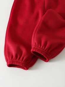 SHEIN 男嬰 2件組休閒舒適百搭印花圓領衛衣與長褲套裝，秋冬款 - 彩色 - 查看 8