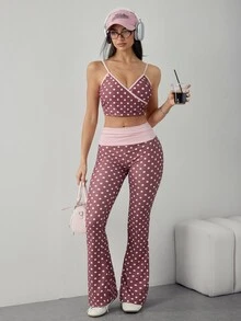 Dewbera Dewbera 2026 Spring/Summer New Women's Outdoor Sports Yoga Color Block Polka Dot Fashion Minimalist Yoga Workout Set - Multicolor - View 4